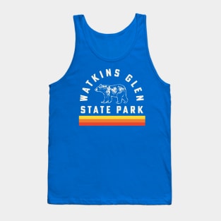 Watkins Glen State Park Souvenir Bear Retro Vintage Stripes Tank Top